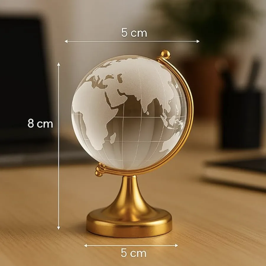 Crystal Globe on Golden Stand