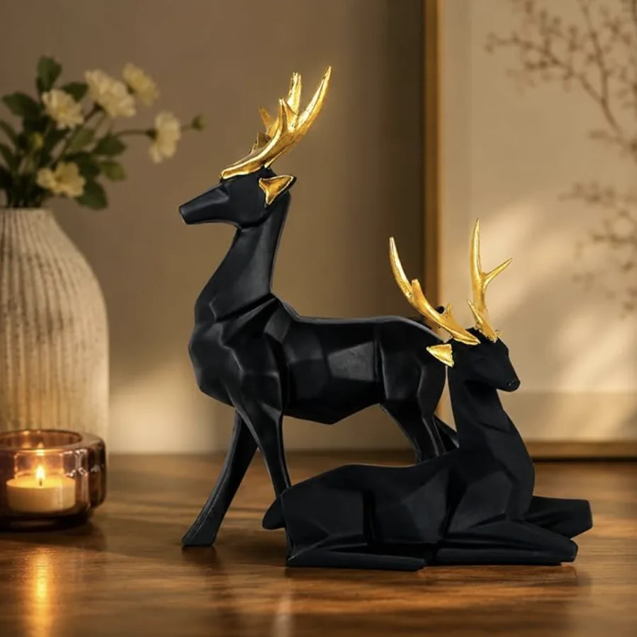 Golden Antler Deer Couple