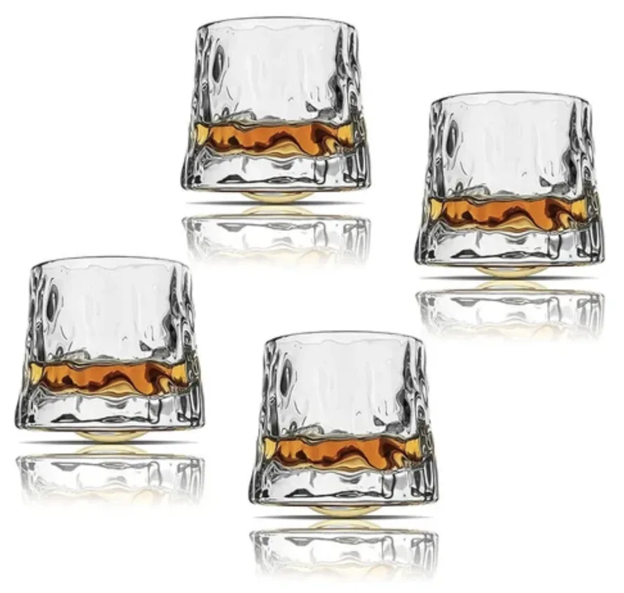 Spinning Textured Whisky Cups