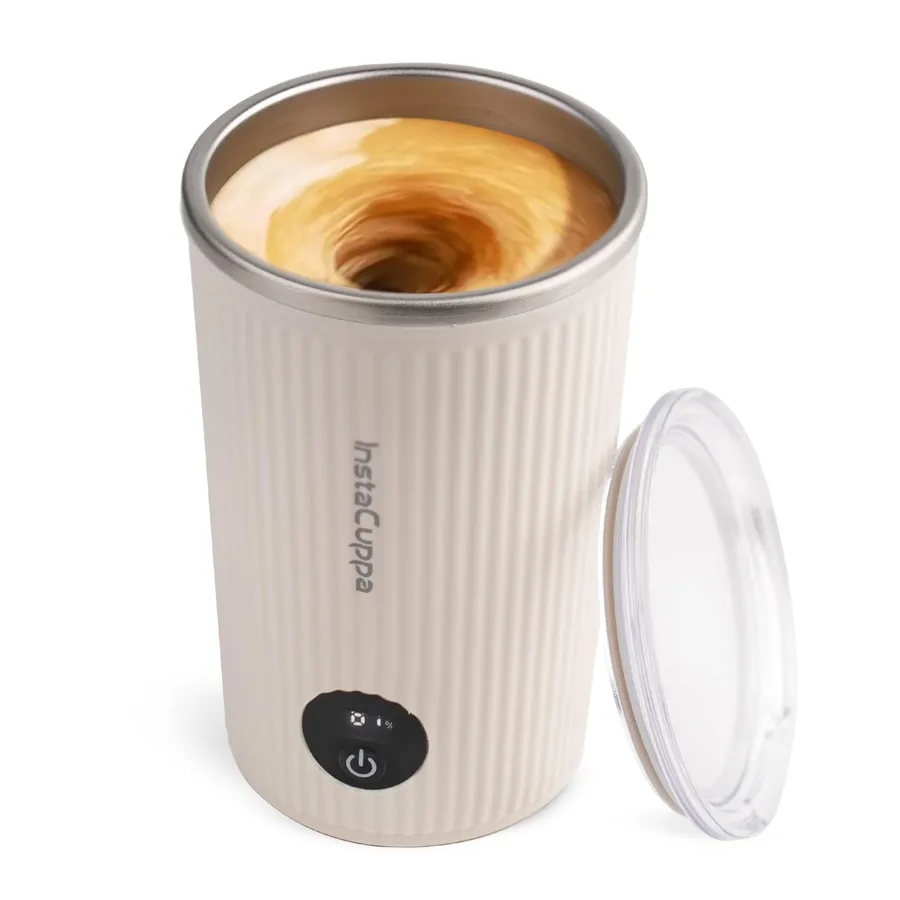 Ribbed Self-Stirring Mug with LED Display