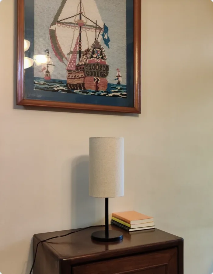 Modern Black Cylinder Table Lamp