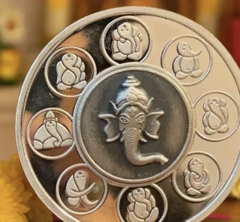 Ashtavinayak 3D Silver Coin