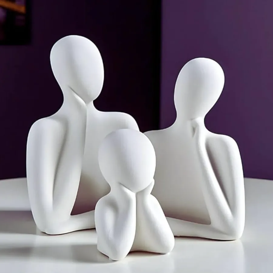 White Abstract Family Sculpture