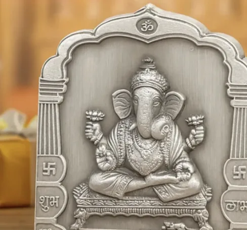 Ganesh Ji 3D Mandap Silver Coin