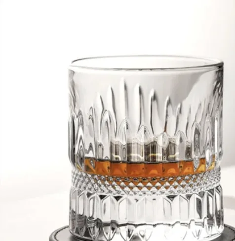 Patterned Heavy-Base Whisky Glass