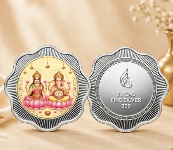 Lakshmi Ganesh Colour Silver Coin