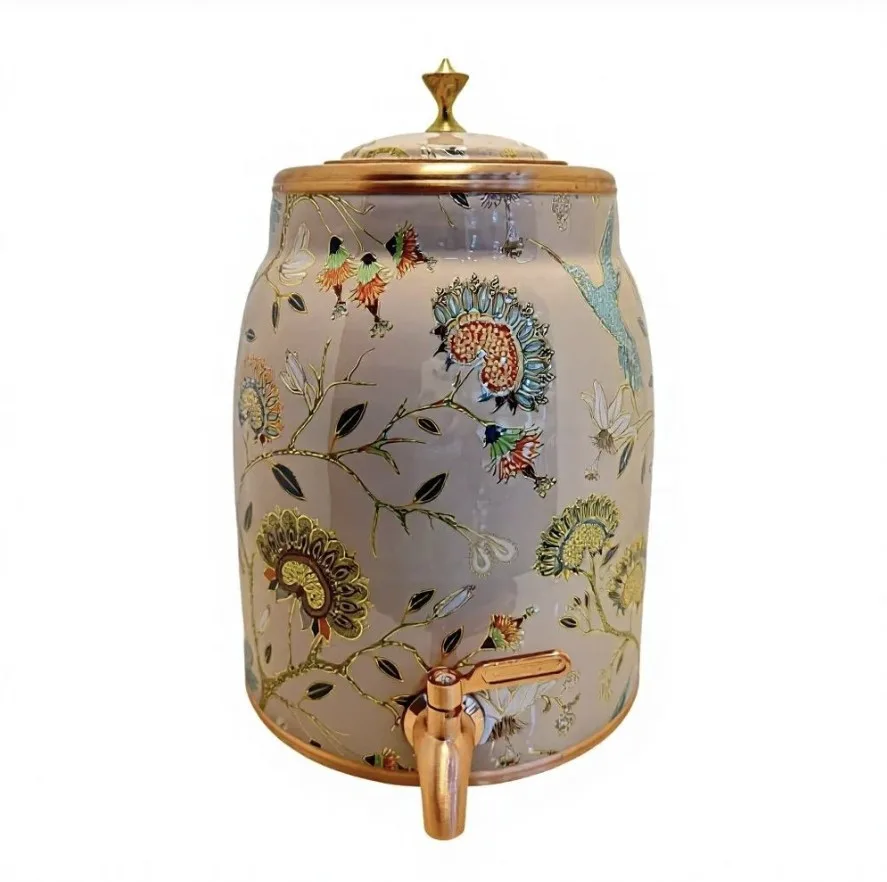 Floral Printed Copper Water Dispenser