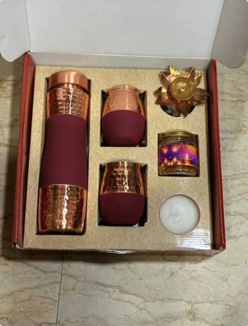 Festive Diya Copper Gift Box