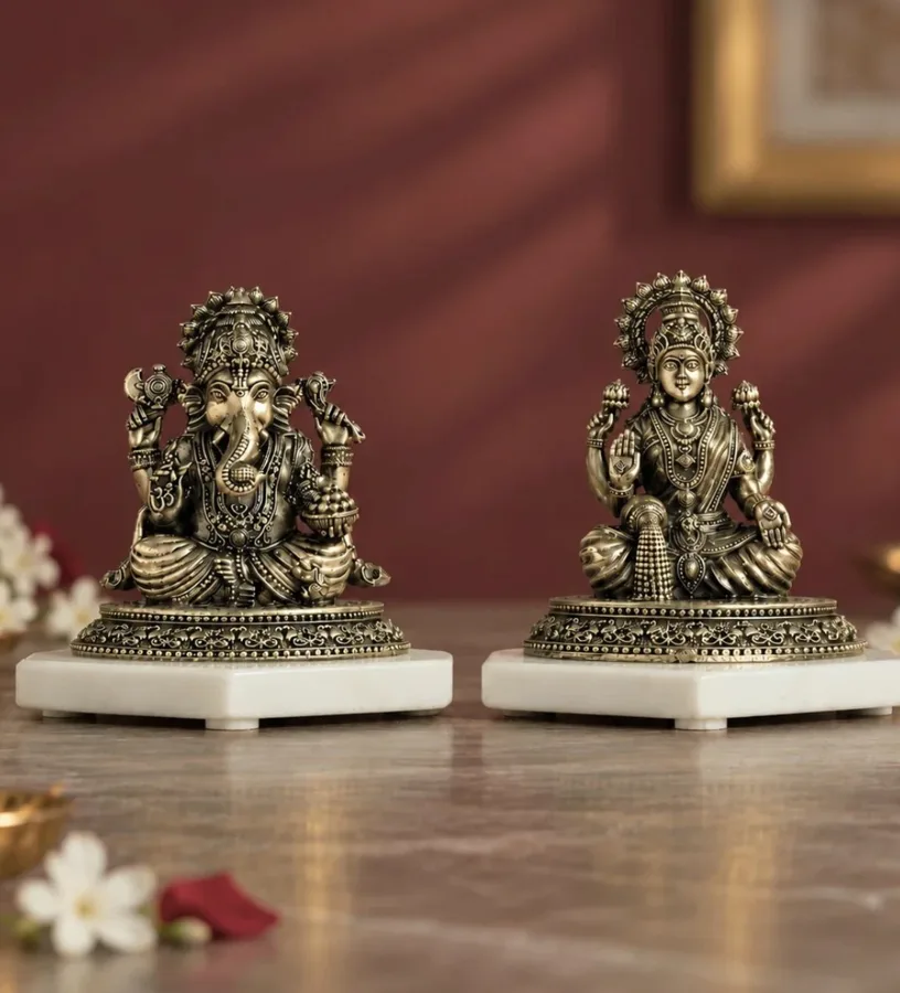 Four-Armed Lakshmi Ganesh Pair