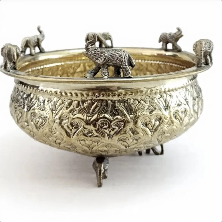 Brass Elephant Urli Bowl