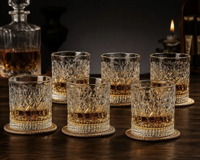 Jewel Cut Crystal Whisky Glass (Set of 6)
