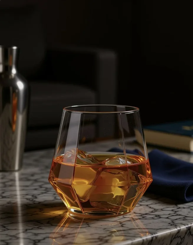 Hexagonal Crystal Whisky Glass (Set of 6)
